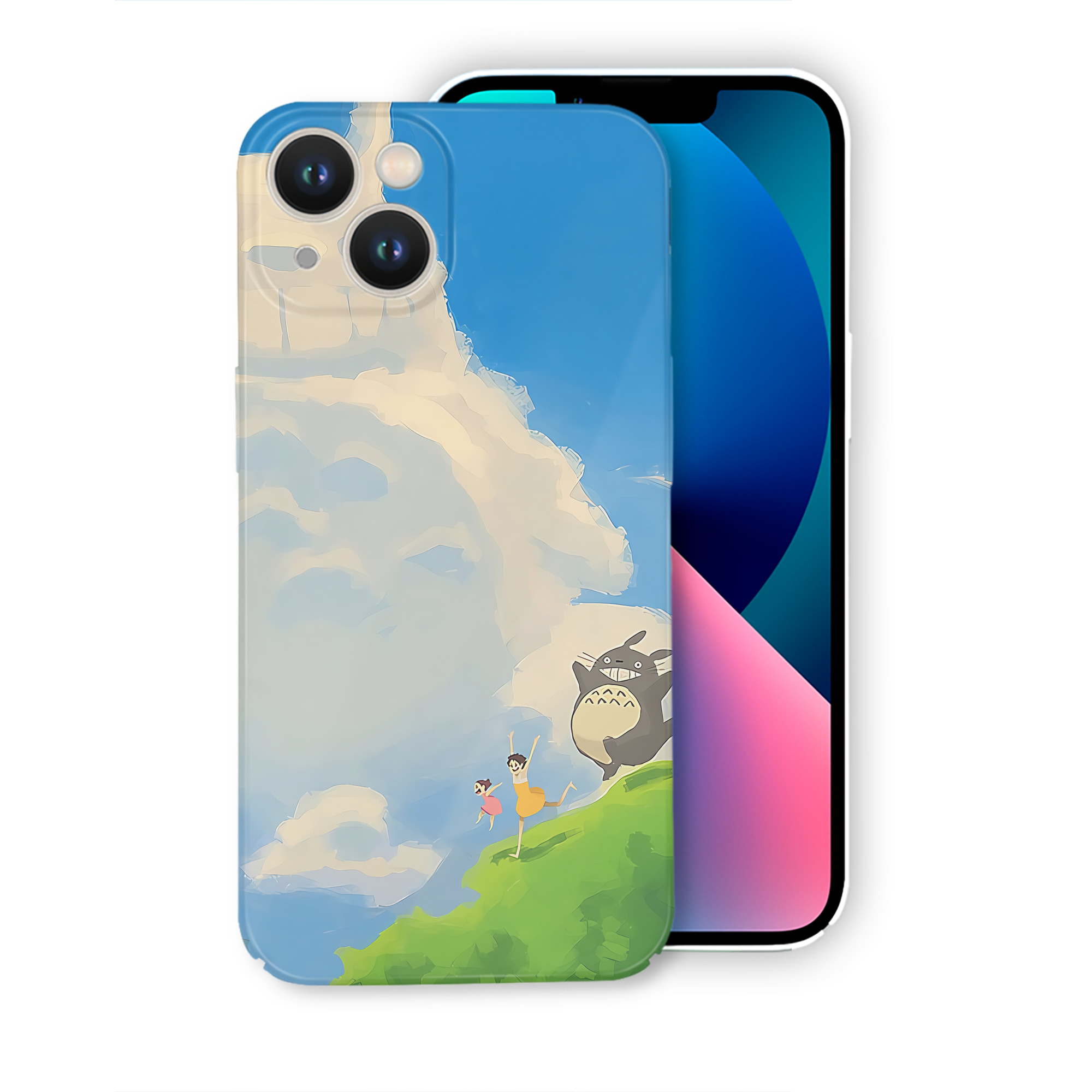 （画像用） となりのトトロ 草壁メイ 草壁サツキ My Neighbor Totoro Satsuki Kusakabe Mei Kusakabe 【iPhone 14シリーズ対応】ハードケース